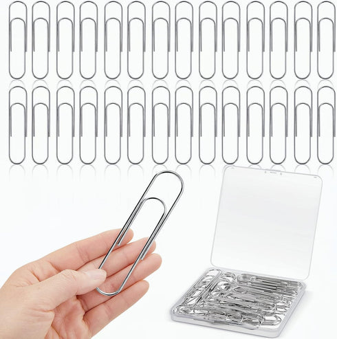48 Pcs Extra Large Paper Clips 4 Inches Jumbo Paper Clips 100 mm Metal Mega Paperclips Big Sheet Holder for Student Office Worker Organizing Stora...