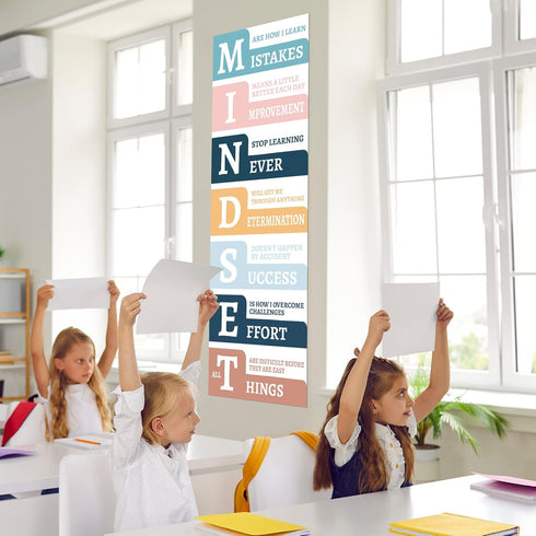 Growth Mindset Posters for Classroom Motivational Posters Decorations Bulletin Board Banner Boho Rainbow Inspirational Posters School Poster for T...