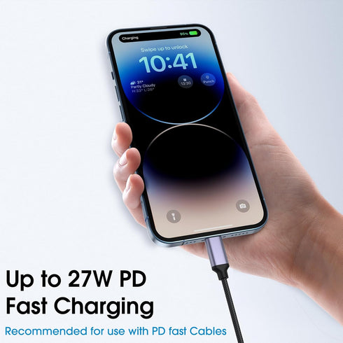 TechMatte USB C to Lightning Cable Adapter, 4 inch 27W PD Fast Charging Compatible with iPhone/iPad/iPod/AirPods, 1 Pack...