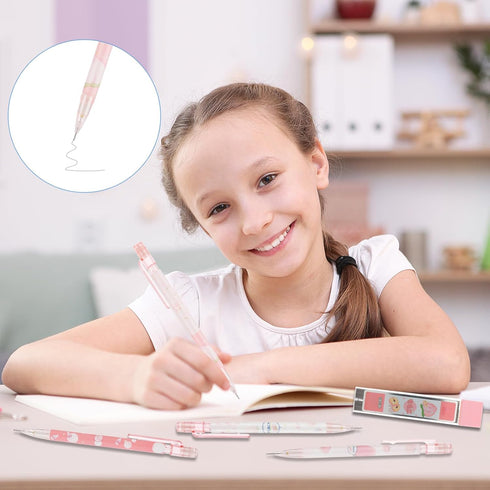 Cute Mechanical Pencil Set Include 4 Pcs 0.5mm Kawaii Mechanical and 100 Pcs Replacement Pencil Refills, Kawaii Stationary Cute School Supplies Pe...