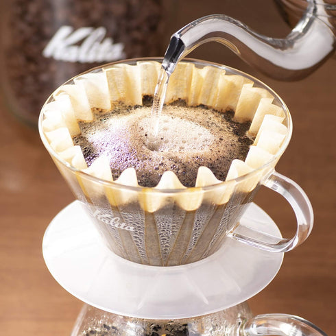 ???(Kalita) Carita WDG-185 Coffee Wave Series Glass Dripper for 2-4 People, Clear #05112...