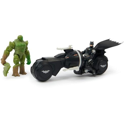 DC Comics, Batman and Swamp Thing Armory Attack Batcycle Set, Exclusive Armored Batman and Swamp Thing Action Figure with Accessories, Kids Toys f...