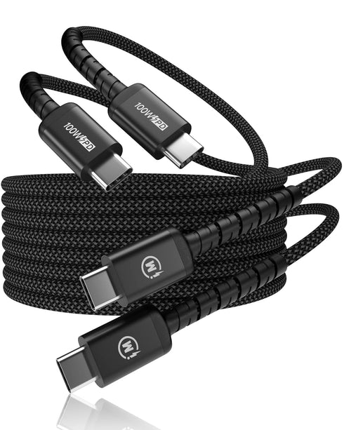 imuto USB C to USB C Cable (6.6ft, 2-Pack) 100W Fast Charging Cable Braided for iPhone 15/15Pro/15Plus/15ProMax MacBook Pro 2020,iPad Pro 2020, iP...