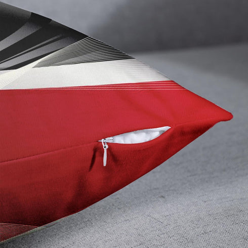 Emvency Set of 4 Throw Pillow Covers Modern Abstract Red Stripes Gray Black White Acrylic Bold Grey Decorative Pillow Cases Home Decor Square 22x2...