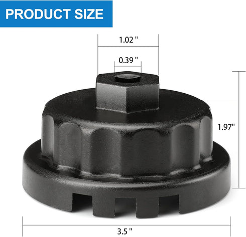 Oil Filter Wrench for Toyota and Lexus - Fits 2.5-5.7L Engines with 64mm Cartridge Style Oil Filter System - 4 Slots for Easy Removal...