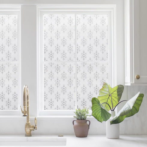 LEMON CLOUD Decorative Window Film Static Frosted Privacy Film Glass Cling Non Adhesive Opaque Film Anti-UV for Kitchen Bathroom Home 35.4 x 78.7 ...