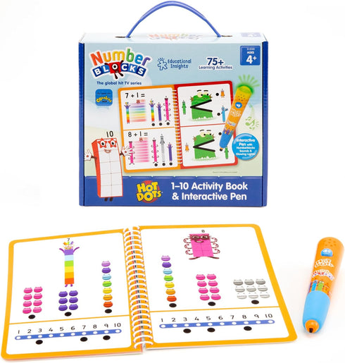 Educational Insights Hot Dots Numberblocks Workbook Numbers 1-10 with Interactive Pen, 75+ Activities, Gift for Kids Ages 4+...