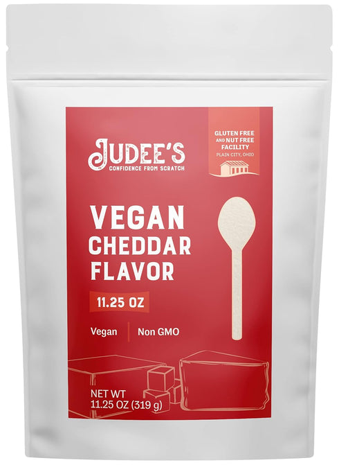 Judee’s Vegan Cheddar Flavor Powder 11.25oz - 100% Non-GMO, Vegan, Gluten-Free & Nut-Free - Great Dairy Cheese Powder Alternative - Made in USA - ...