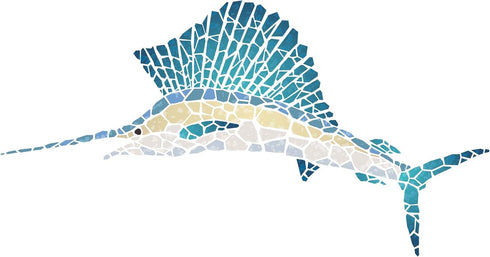 Marlin Stencil, 11.5 x 6 inch (M) - Mosaic Fish Sailfish Wall Stencils for Painting Template...