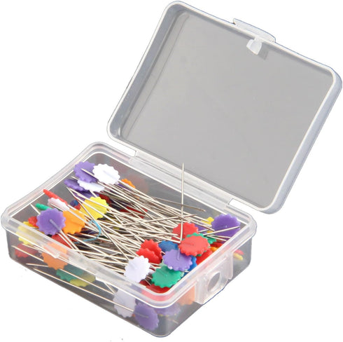 Mgoodoo 100PCS Sewing Pins Flat Head, 1.97inch Straight Pins Flower Head Quilting Pins for Dressmaker, Fabric, Craft, Sewing Project, DIY Jewelry ...