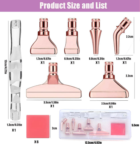 Heyseri 14pcs Diamond Painting Pen, Diamond Art Accessories and Tools Ergonomic Diamond Art Pens Exquisite Metal Diamond Painting Tips and 6 Glue ...