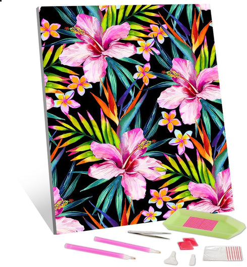TISHIRON Diamond Art Painting Kits for Adults Floral Arts and Crafts for Beginners Flowers Leaves DIY Full Drill Diamond Art Kits Crystal Painting...