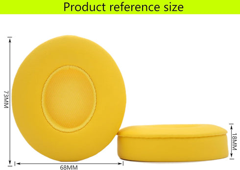 Replacement Ear Pads Compatible with Beats Solo 2.0 Solo 3.0 Wireless Headphones Soft Comfort Protein Leather Memory Foam Resilient (Yellow)...