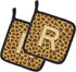 Caroline's Treasures CJ1025-RPTHD Letter R Initial Monogram - Giraffe Pair of Pot Holders Kitchen Heat Resistant Pot Holders Sets Oven Hot Pads fo...