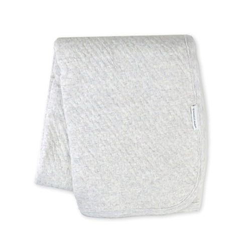 HonestBaby Organic Cotton Matelasse Reversible Receiving Blanket, Light Grey Heather, One Size...