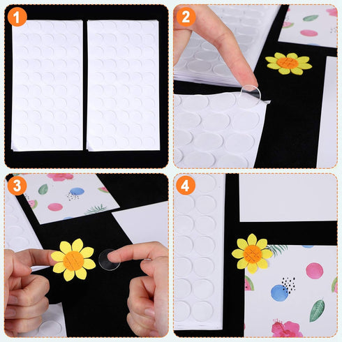 Zonon 200 Pcs Double Sided Adhesive Dots Clear Glue Point Tape Stickers Balloon Glue Round Mini No Traces Adhesive Sticker Dot Sticker for Classro...