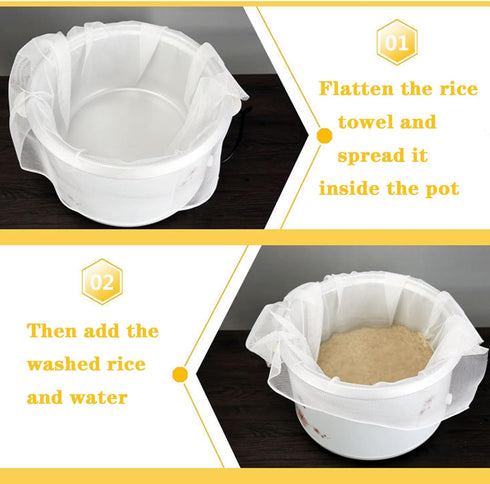 Rice Net,43" x 43" Sushi Rice Cooking Net,Non-Stick Rice Cooker Napkin,Reusable Home or Commercial Rice Net Napkin,Cooking Steam Cloth,Bamboo Stea...