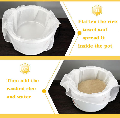 Rice Net,43" x 43" Sushi Rice Cooking Net,Non-Stick Rice Cooker Napkin,Reusable Home or Commercial Rice Net Napkin,Cooking Steam Cloth,Bamboo Stea...