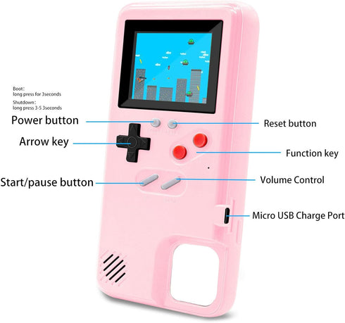 LucBuy Game Console Case Compatible for iPhone 13/13 Pro, Retro Protective Cover Self-Powered Case with 36 Small Games, Full Color Display, Shockp...