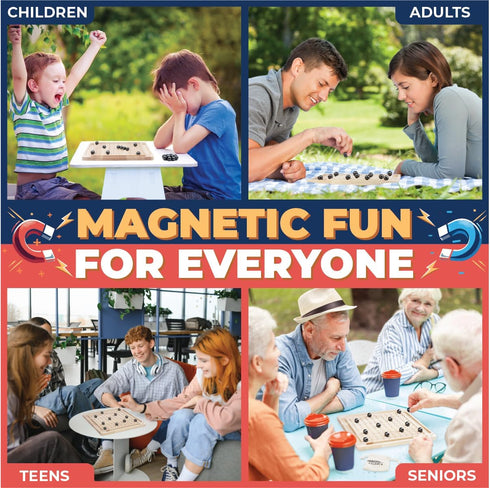 New 2024 Magnetic Chess Board Game Set with 20 Stones - Educational Strategy & Puzzle Game for Families and Parties, Brain Teaser for Kids & Adult...