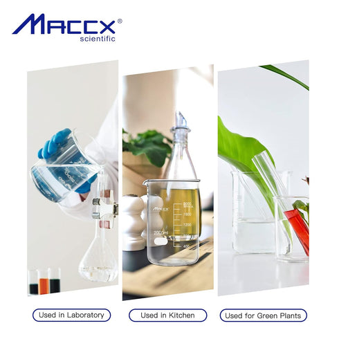 1.7oz(50ml) Sturdy Glass Beaker, 3.3 Borosilicate Griffin Low Form with Printed Graduation, Pack of 10, BKL050-010...