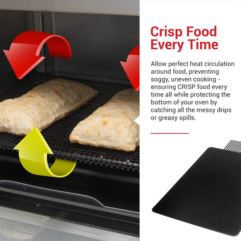 Cooks Innovations Toaster Oven Non Stick Liner & Crisper Set - Get Crispy Food Every Time - Easy Clean Up - Premium Crisping Sheet with Nonstick O...