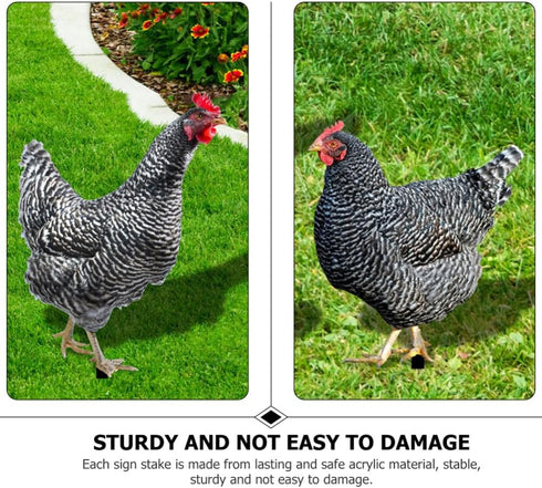 HOMSFOU 1 Set Chicken Yard Art Acrylic Decorative Garden Stakes Acrylic Hen Sculpture Animal Lawn Ornament for Patio Lawns Backyard Garden Decor...