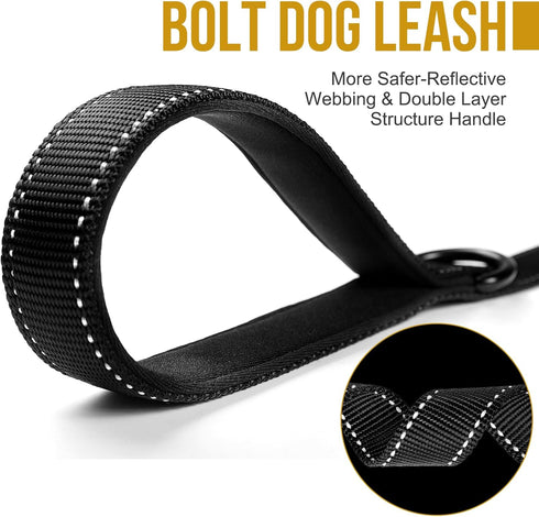 OneTigris BOLT Short Traffic Dog Leash for Small Medium Large Dogs(Black,M)...
