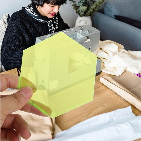 Tools Hexagon Ruler Sewing Patchwork Template 4Pcs Plastic Transparent Handmade Drawing Tools for DIY Crafting Quilting Art Supplies Tool...