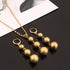 Huangshanshan Bead Pendant Necklaces Earrings Sets Gold Color Round Ball Jewelry Party Gifts...