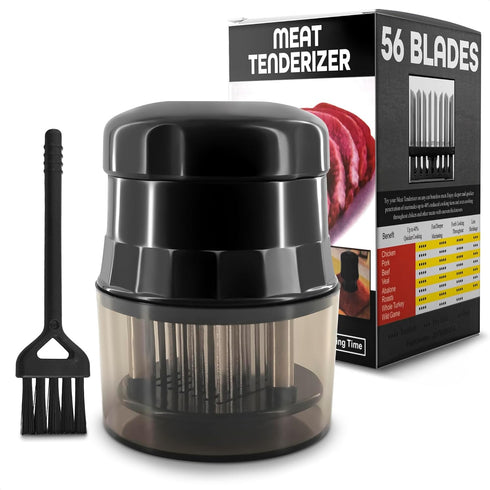 Meat Tenderizer Tool - Convenient Chicken Tenderizer Tool with 56 Sharp Stainless Steel Needle Blades, Safety Lock & Cleaning Brush, Dishwasher Sa...