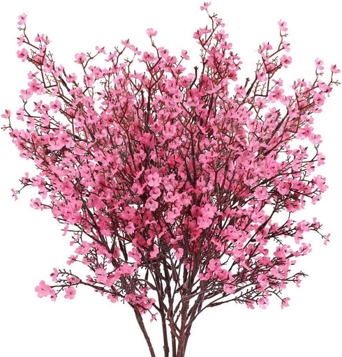 AILANDA 6 Bundles Artificial Flowers Gypsophila Bouquets Pink Spring Floral Arrangements Baby Breath Bush Real Touch Silk Floral for Wedding Table...