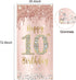 Happy 10th Birthday Door Banner Backdrop Decorations, Pink Rose Gold 10 Year Old Birthday Party Door Cover Sign Supplies, Large Ten Birthday Poste...