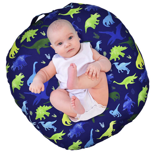 Dinosaur Lounger Cover - Blue, Breathable & Reusable Removable Slipcover for Newborn, Snugly Fit Baby Infant (Boy)...
