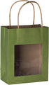 Hammont Gift Bags With Handles - 10 Pack Kraft Paper Bags, Small Gift Bags With Handles - Window Gift Bags for Parties, Birthdays, Weddings, and M...