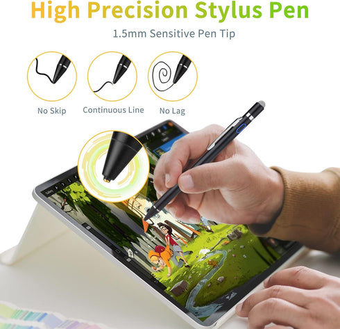 Stylus Pen for Samsung Galaxy Tab A8 A7 - High-Precision Fine Tip Digital Pencil with Magnetic Fabric Cap 2 in 1 Sensitive,Good for Writing and Dr...