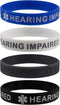 HEARING IMPAIRED Medical Alert ID Silicone Bracelet Wristbands 4 Pack...