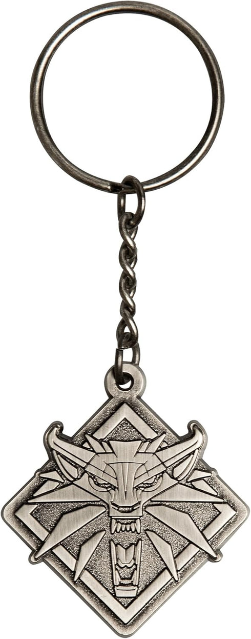 JINX The Witcher 3 White Wolf Medallion Metal Key Chain, Metallic, 1.75" Tall...