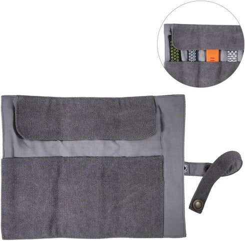 Watch Band Accessories,Smart Watch Band Cotton Canvas Protable Storage Bag Case Pouch Organizer-Compatible with Apple Watchbands, Garmin Watch Ban...