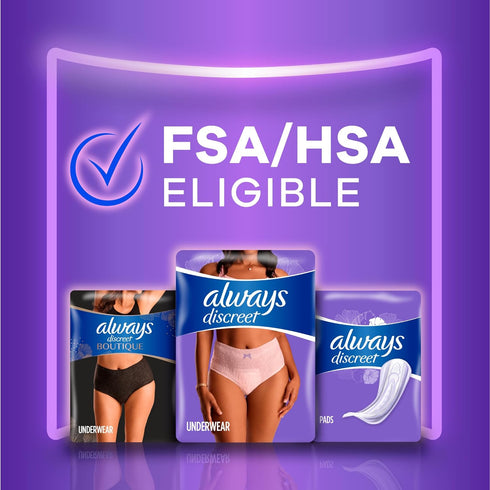Always Discreet Adult Incontinence Underwear for Women and Postpartum Underwear, Extra Large, Up to 100% Bladder Leak Protection, 15 Count...