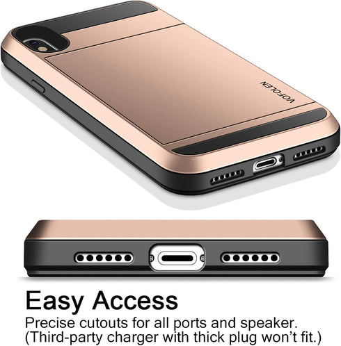 Vofolen Case for iPhone Xs Max Case Wallet Card Holder Sliding Cover Credit Card Slot ID Pocket Dual Layer Protective Hard Shell Hybrid TPU Bumper...