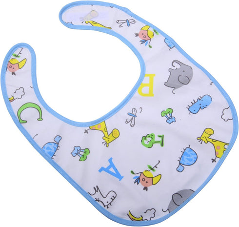 Littleforbig Cotton Waterproof Adult Babydoll Bib with Adjustable Hook-and-Loop Fastener Closure Printed 2 Packs - Zoo Animals and Cherry Adult Bi...