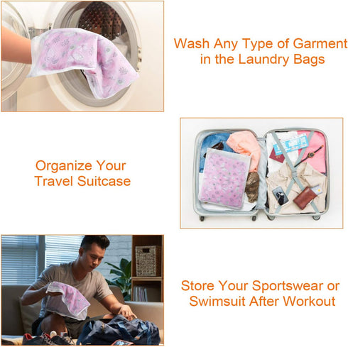 Reusable Mesh Laundry Bags, Delicates Garment Washing Bags for Travel/College, Durable Zipper Closure (2 Large 1 Medium)...