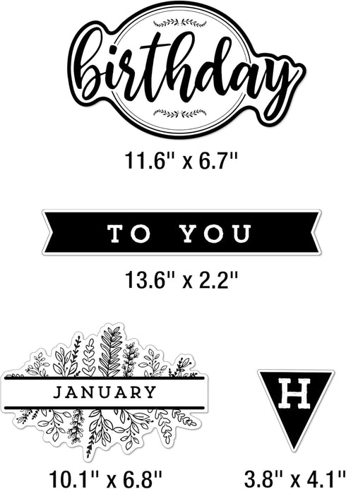 Carson Dellosa 62-Piece Farmhouse Classroom Birthday Calendar Bulletin Board Set, Classroom Birthday Chart With Happy Birthday Banner, Bulletin Bo...