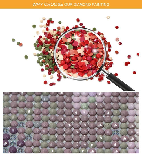 Binbo Animal 5D Diamond Painting – DIY Diamond Painting Kits for Adults and Kids - Full Round Drill Rhinestone Arts, Decorated On Wall for Home (o...