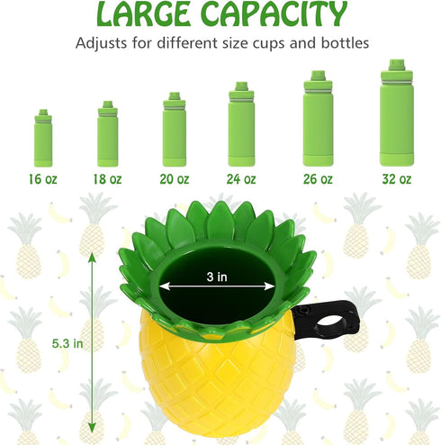 Accmor Bike Cup Holder, Bike Water Bottle Holders, Pineapple Universal Bar Drinks Cup Holder with Metal Clamp for Bicycle, Motorcycle, Wheelchair,...