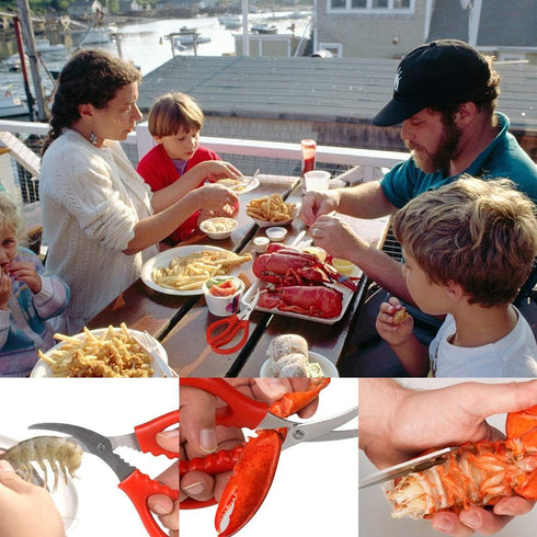 Calary 8Pcs Seafood Scissors Crab Scissors Seafood Shears Multifunctional Crab Leg Crackers and Tools...