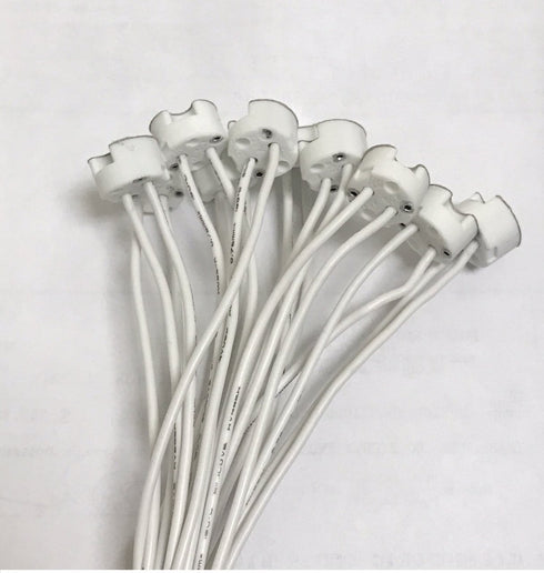 10 Pack Bioluz LED MR16 Socket, GU5.3 Socket, LED Halogen Lamp Ceramic Wire Connector Base Socket Adapter MR16 MR11 G4 GU5.3 Socket (Pack of 10)...
