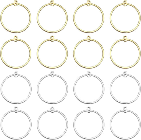 24PCS Earrings Beading Hoop Round Beading Earring Hoops Beading Hoop Earring Finding Components for DIY Jewelry Making (K Gold & White K)...