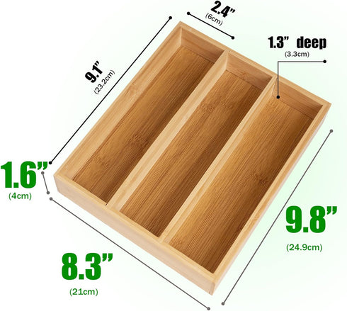 Silverware Organizer Bamboo Kitchen Drawer Organizer Kitchen Utensil Organizer, Flatware Organizer Tray for Kitchen, Flatware, Utensils...